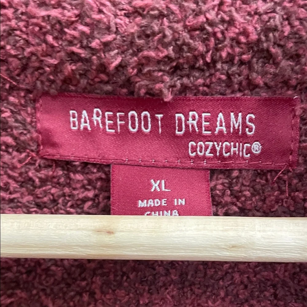 BAREFOOT DREAMS CozyChic Long Maroon Cardigan Size XL